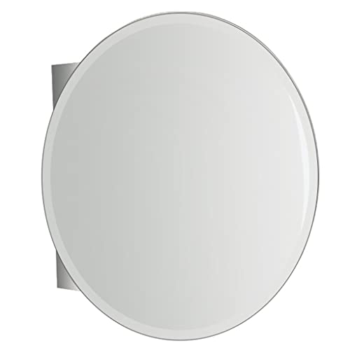 Round Bathroom Mirror Cabinet, Bathroom Wall Storage Cabinet Mirror Medicine Cabinet, Medicine Cabinets for Bathroom with Mirror, for Living Room Bedroom Entryway (Color : White, Size : 63x12x63cm)