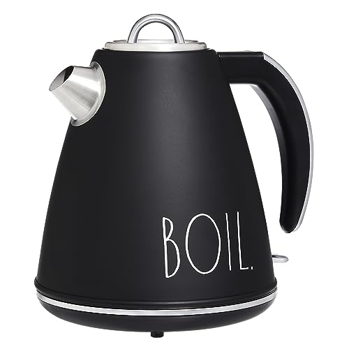 Rae Dunn Electric Water Kettle - Stainless Steel Coffee Maker, 1.5 Liter Tea Kettle, Electric Hot Water Kettle with Automatic Shut Off Boil-Dry Protection, 1500 Watt Boiling Power
