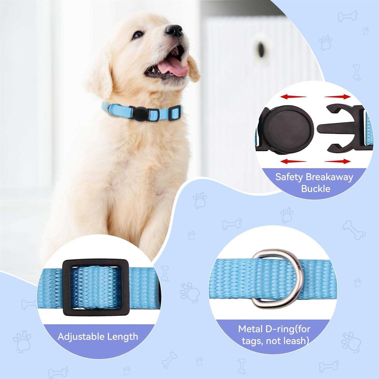 14PCS Puppy ID Collar Identification Soft Nylon Adjustable Breakaway Safety Whelping Litter Collars for Newborn Pets with Record Keeping Charts - Pet Supplies online store