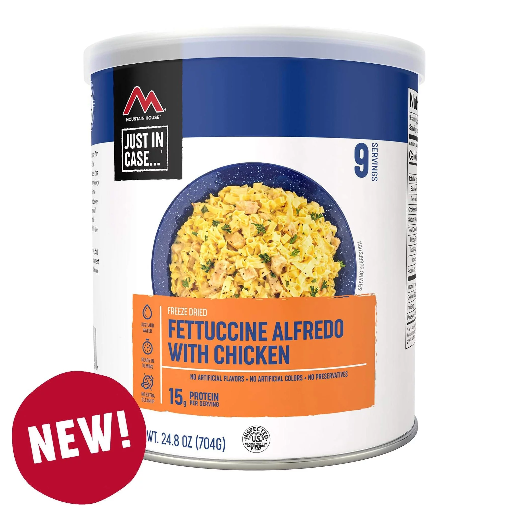 (6 Cans Pack) Newly Launched Mountain House Fettuccine Alfredo with Chicken #10 Can ✅ Freeze Dried Survival & Emergency Camping Food | 24 Servings can ✅