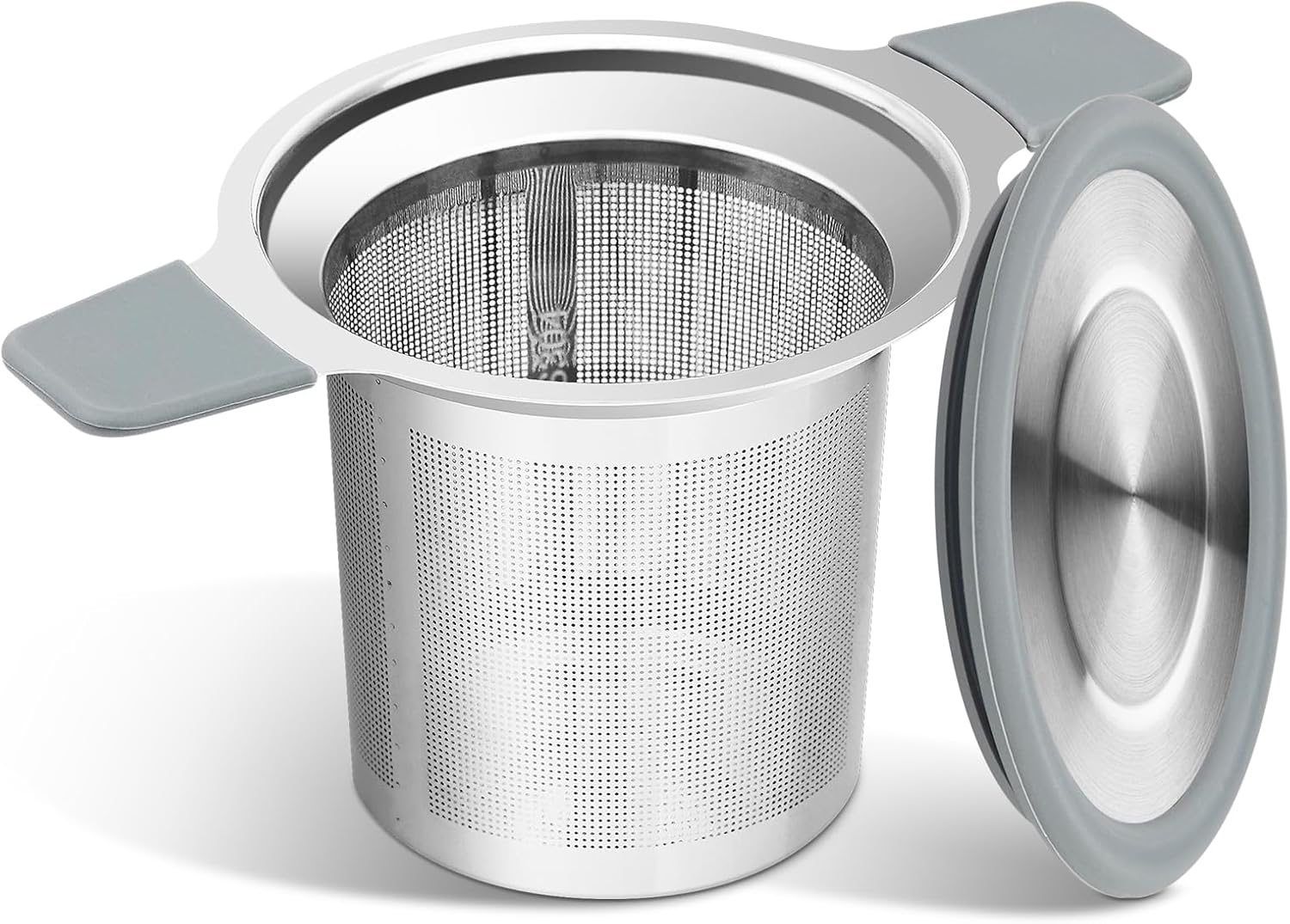 Tea Infuser Strainers for Loose Tea, Stainless Steel Loose Leaf Tea Strainer Stepper with Heat Proof Double Handles, Extra Fine Mesh Tea Ball Infusers, Tea Diffuser Holder Filter for Mugs