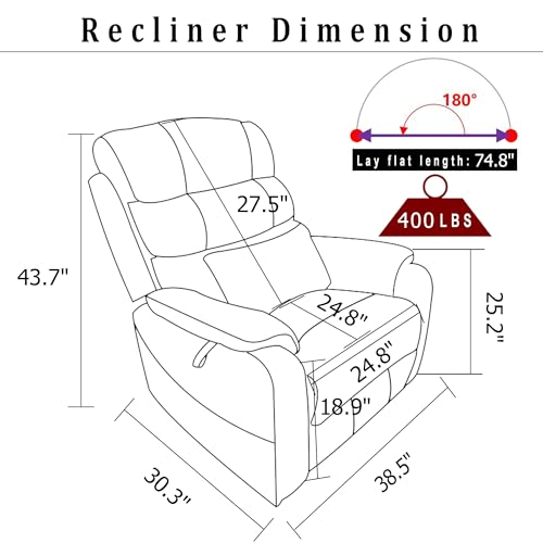 Power Lift Recliner Chair for Elderly Adults 4 Motor Lay Flat Recliner with Massage Heat,Up to 400 LBS, Adjustable Headrest Backrest Recliners with 2 Remote Controls and 2 Cup Holders