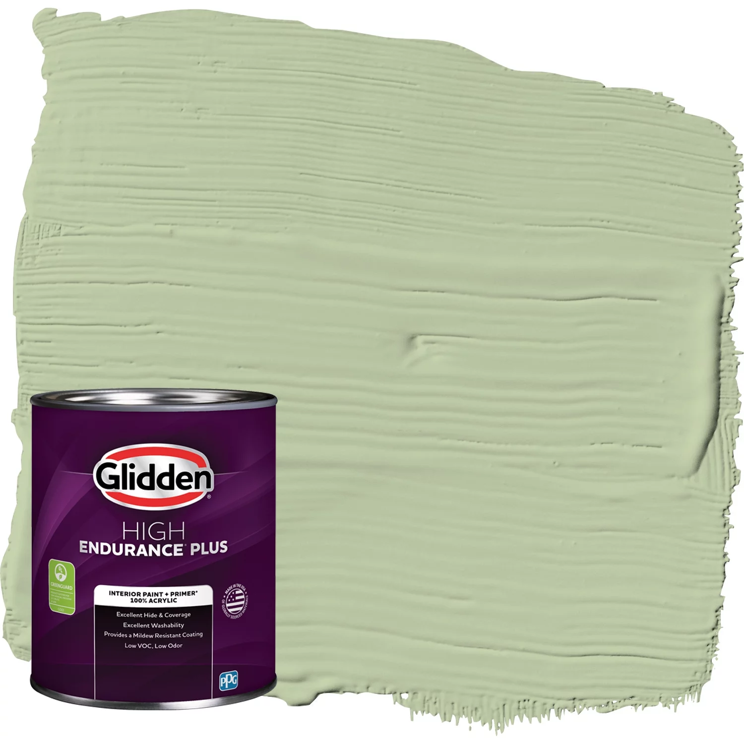 Glidden HEP Interior Paint + Primer Quaking Grass / Green, Eggshell, 1 Quart