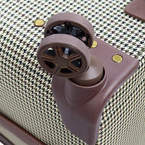 London Fog Oxford III 8-Wheel Under Seat Bag, Black-White, Carry-On 15-Inch