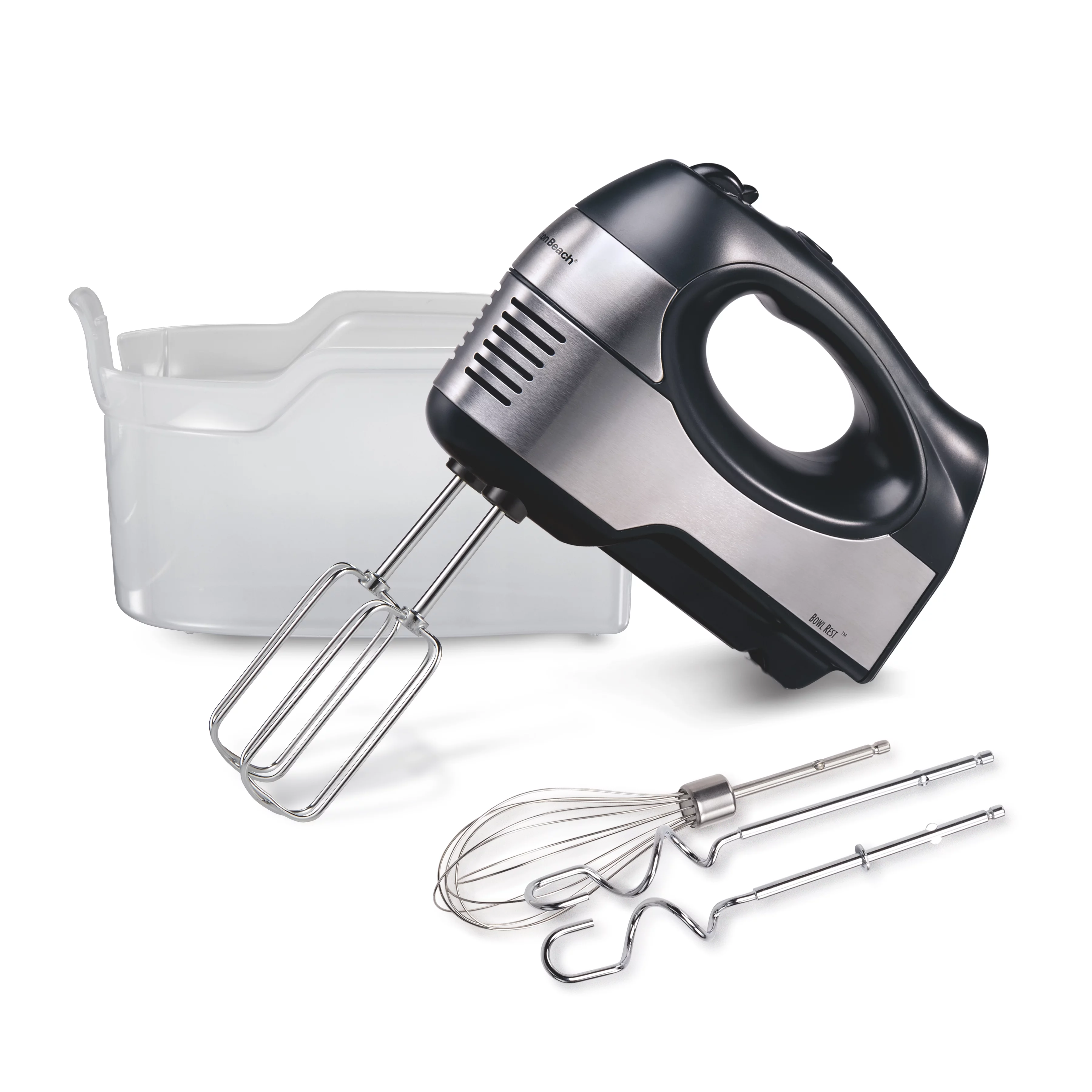 Hamilton Beach 6 Speed Performance Hand Mixer, Includes Case, 5 Attachments, Stainless Steel, 62646F