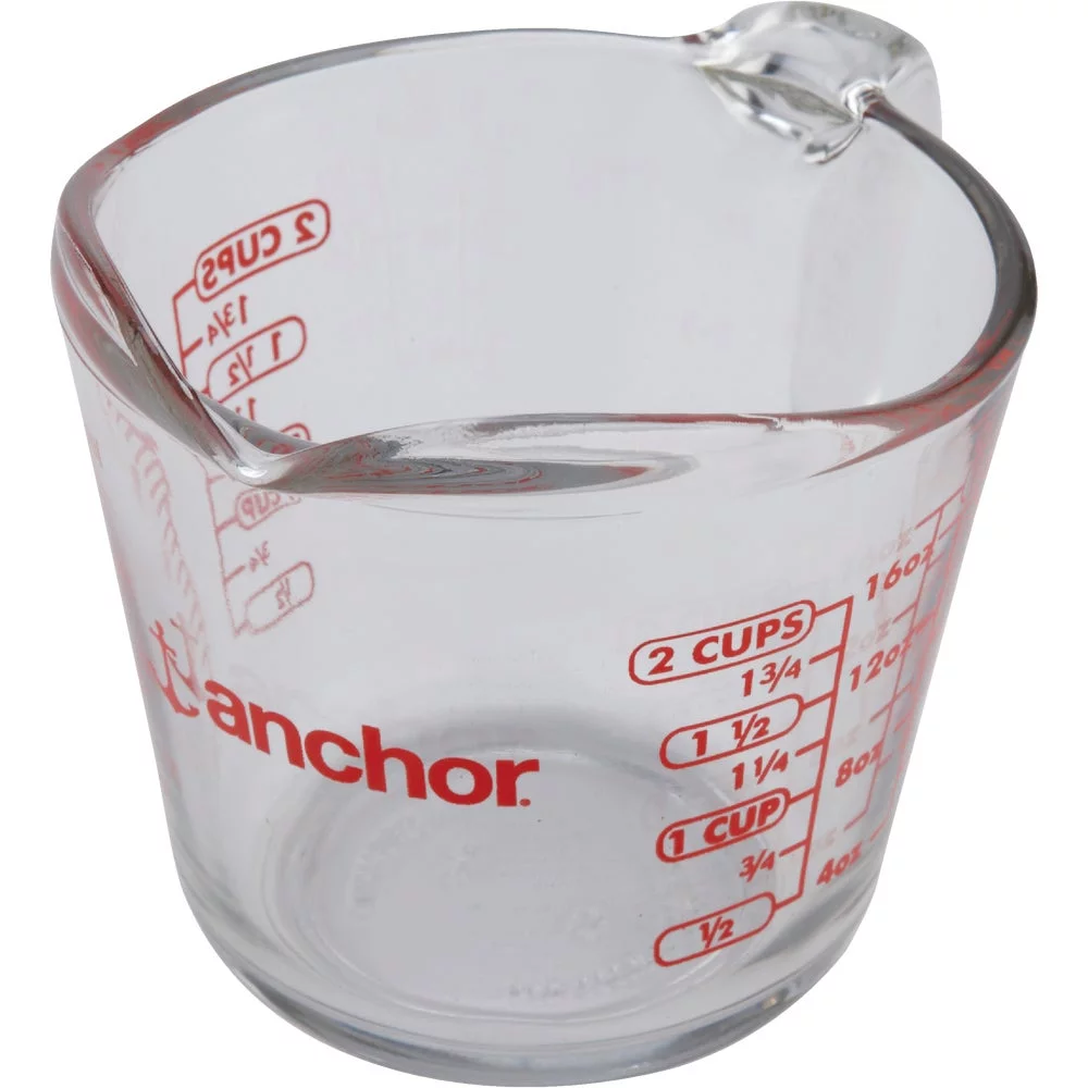 4 PK, Anchor Hocking 2 Cup Clear Glass Measuring Cup