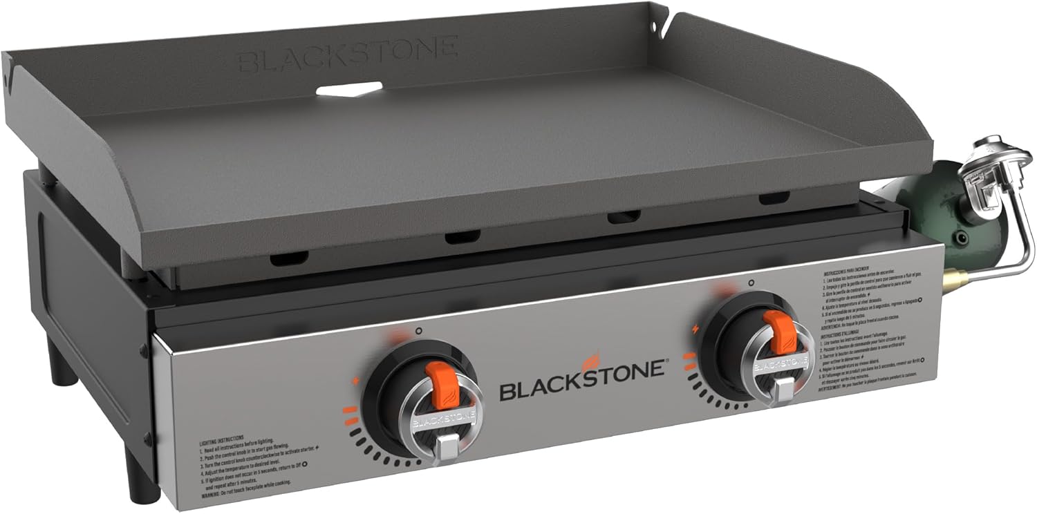 Blackstone 2203 22” Original Tabletop Griddle with Omnivore Griddle Plate, Powder Coated Steel, Black