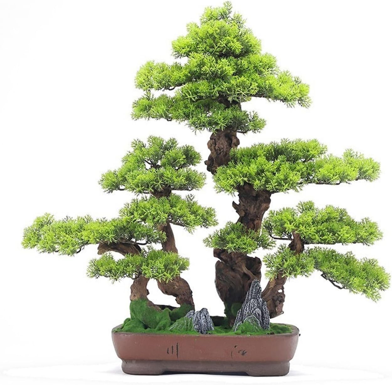 Artificial Bonsai Tree Office Study Chinese Decorative Ornaments Simulation Bonsai Fake Green Plants Potted Hotel High-grade Furnishings Artificial Bonsai