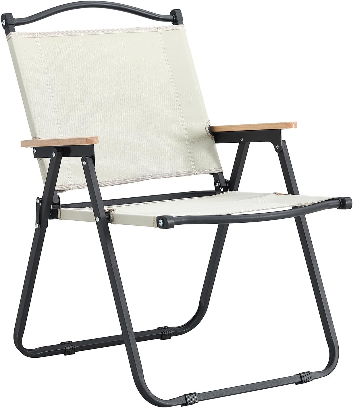 Folding Patio Chairs Lawn Outdoor Chair for Outside Deck Balcony Comfortable Backyard Foldable Out Door Adults Beige