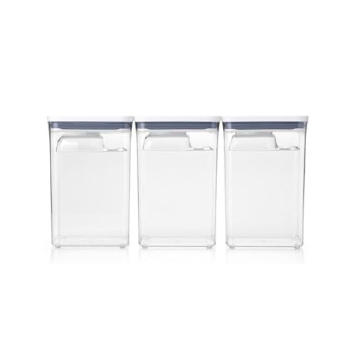 OXO Good Grips 6 Piece(3 Containers & 3 Scoops) Large Canister Set with Scoops, 4.4 qt each, White