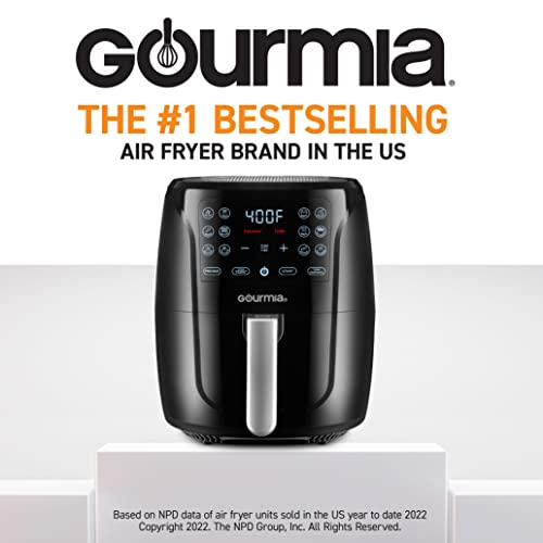 Gourmia Air Fryer Oven Digital Display Large AirFryer Cooker 12 1-Touch Cooking Presets, XL Air Fryer Basket 1500w Power Multifunction Black and Stainless Steel Accents FRY FORCE 360