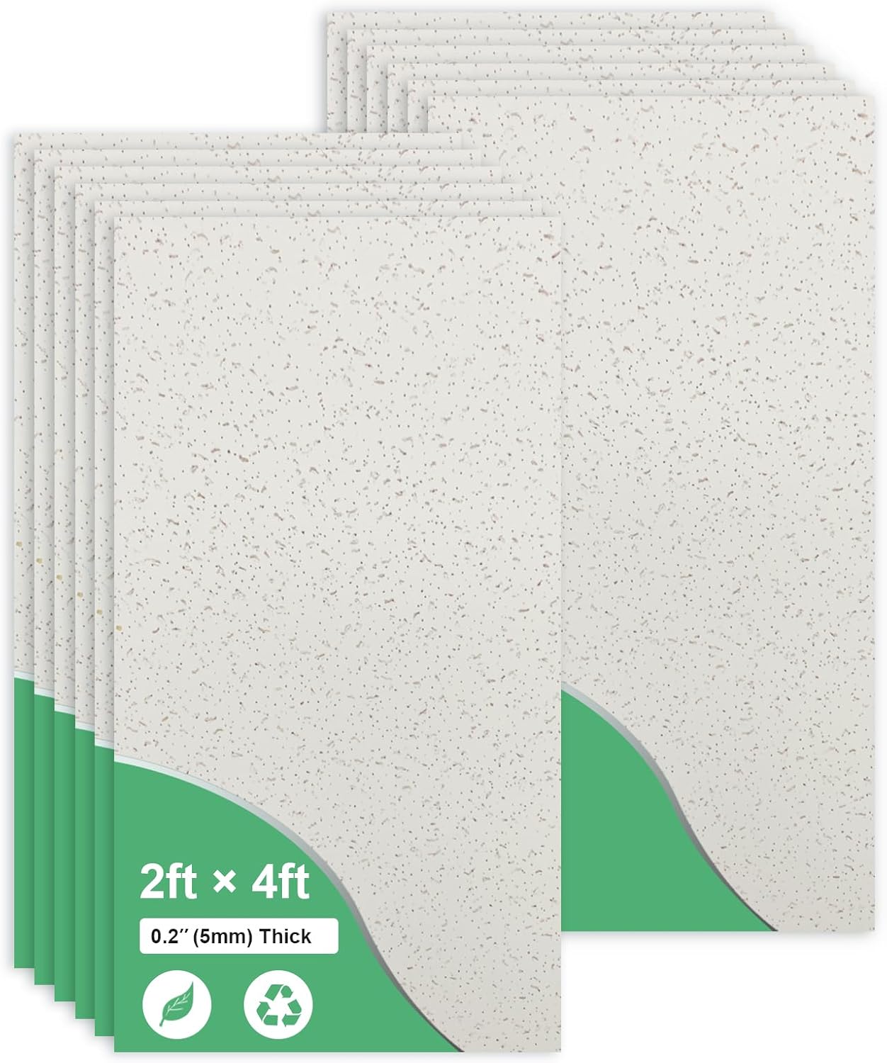 2ft x 4ft Printed Pro Ceiling Tiles - PVC Ceiling Panel 24 x 48in – Waterproof, Washable and Fire-Rated - High-Grade PVC to Prevent Breakage-Package of 10 Tiles
