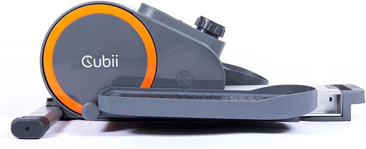 Cubii Go Seated Under Desk Elliptical, Portable w/Built-in Wheels & Retractable Handle, Compact Pedal Bike Exerciser for Home Fitness, Light Up LCD Display, Mobile App