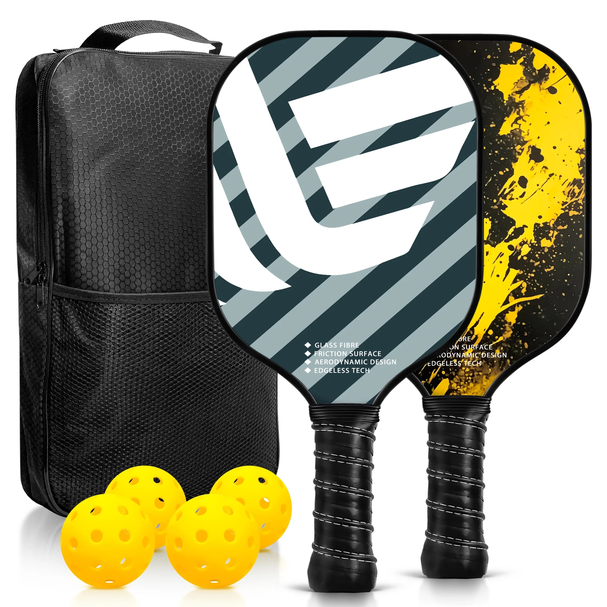 NFTIGB Pickleball Paddles Set - USAPA Certified - Graphite Fiberglass Surface, Lightweight Honeycomb Core for Men Women