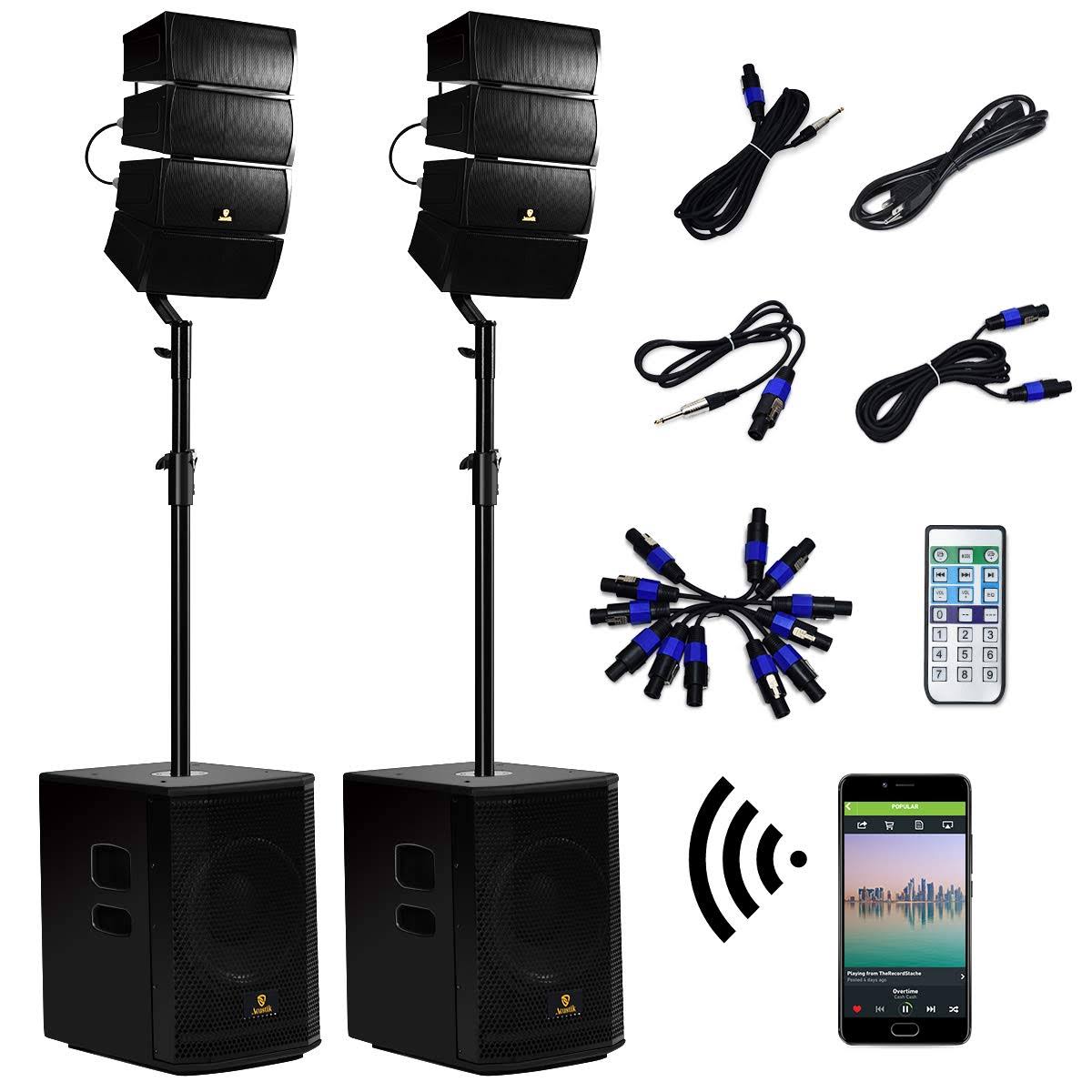 12 inch 4000Watt Powered PA Speaker Combo Set