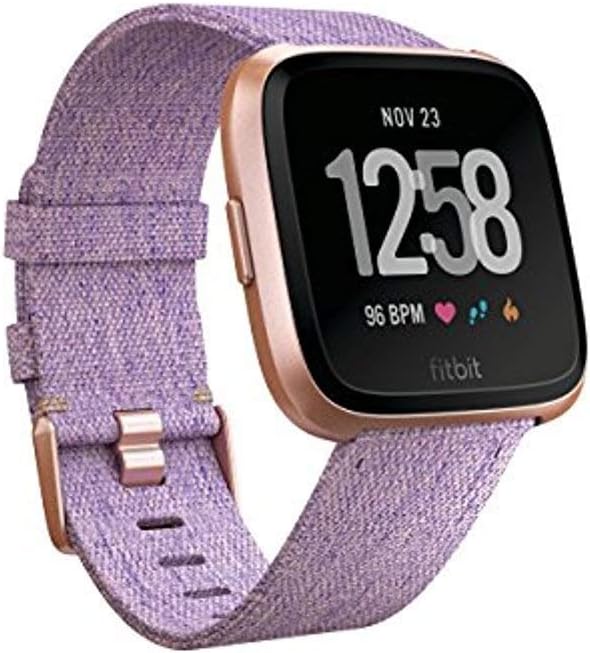 Fitbit Versa Special Edition Smartwatch with Woven Band - Lavender / Rose Gold (Renewed)