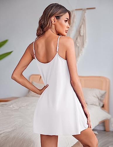 Ekouaer Women Lace Nightgown Sexy Spaghetti Strap Cami Sleeveless Chemise Sleepwear Sleep Dress