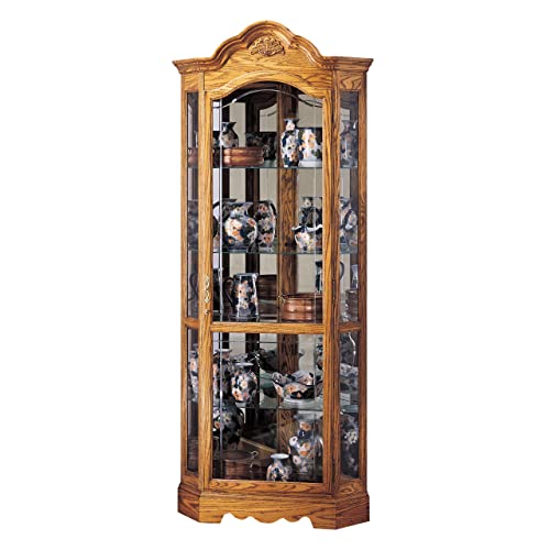 Howard Miller Bethe Corner Curio Cabinet, Golden Oak
