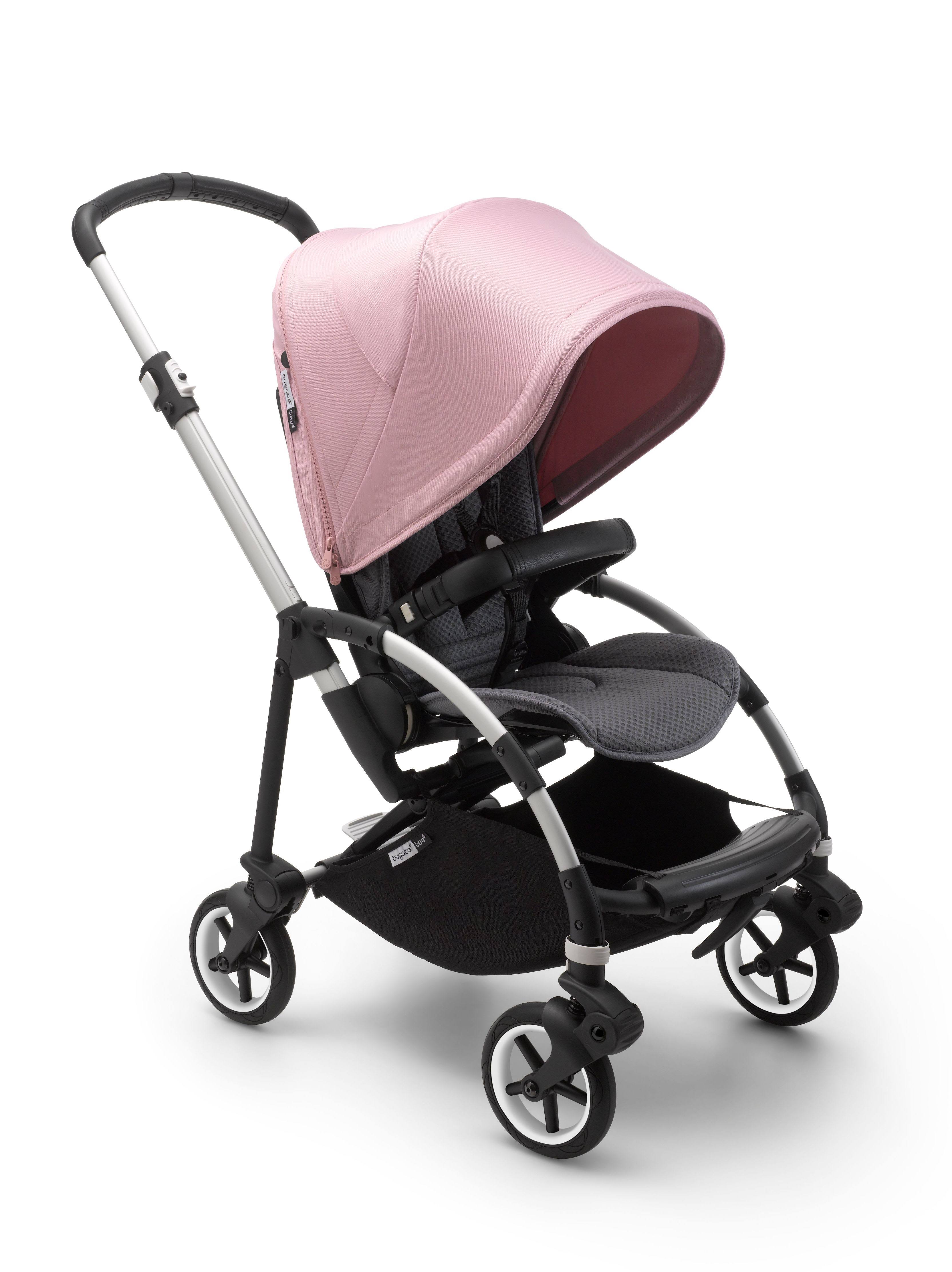 Bugaboo - Bee6 Complete Stroller Aluminum/Grey/Soft Pink
