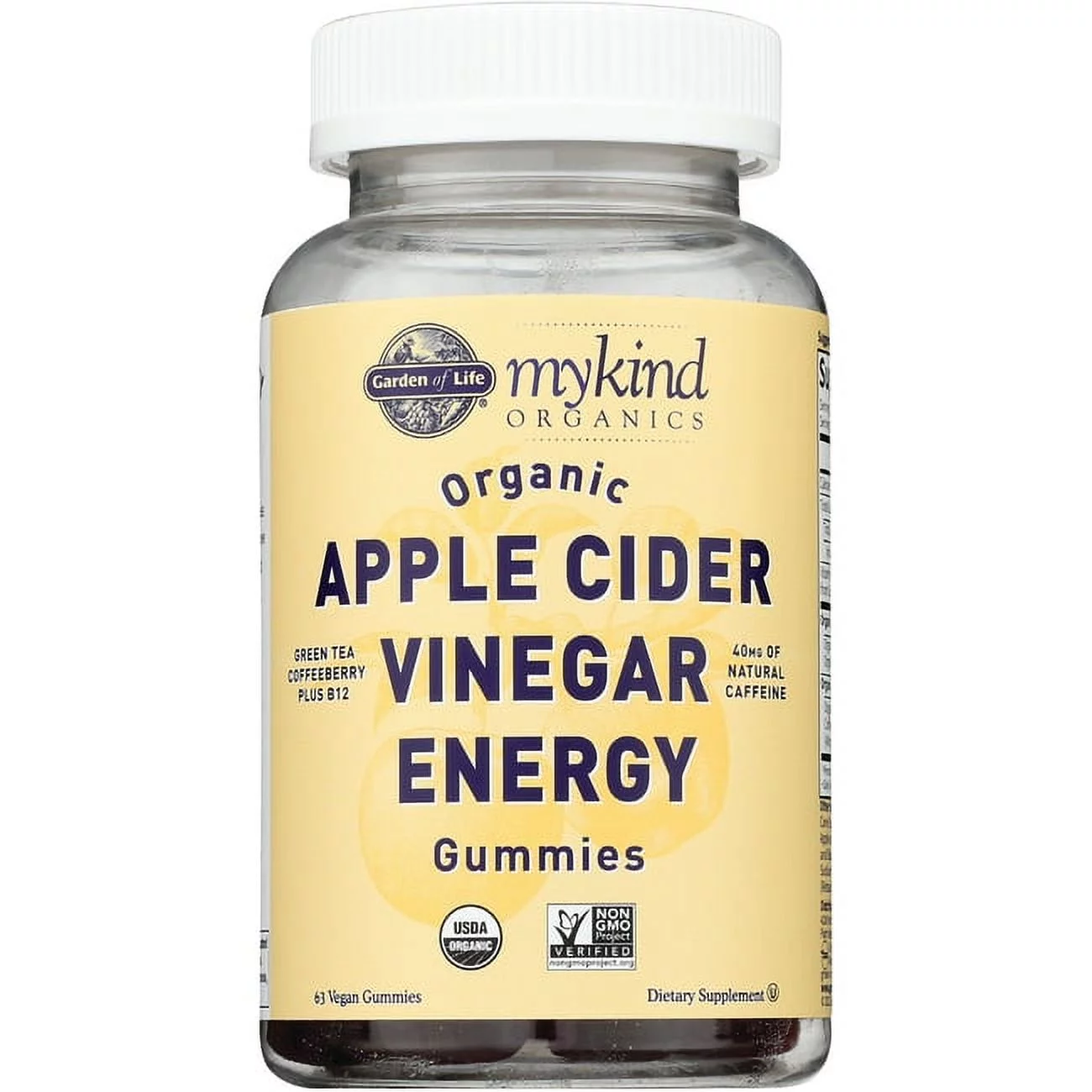 Garden of Life Mykind Organics Apple Cider Vinegar Energy Gummies 63 Gummies