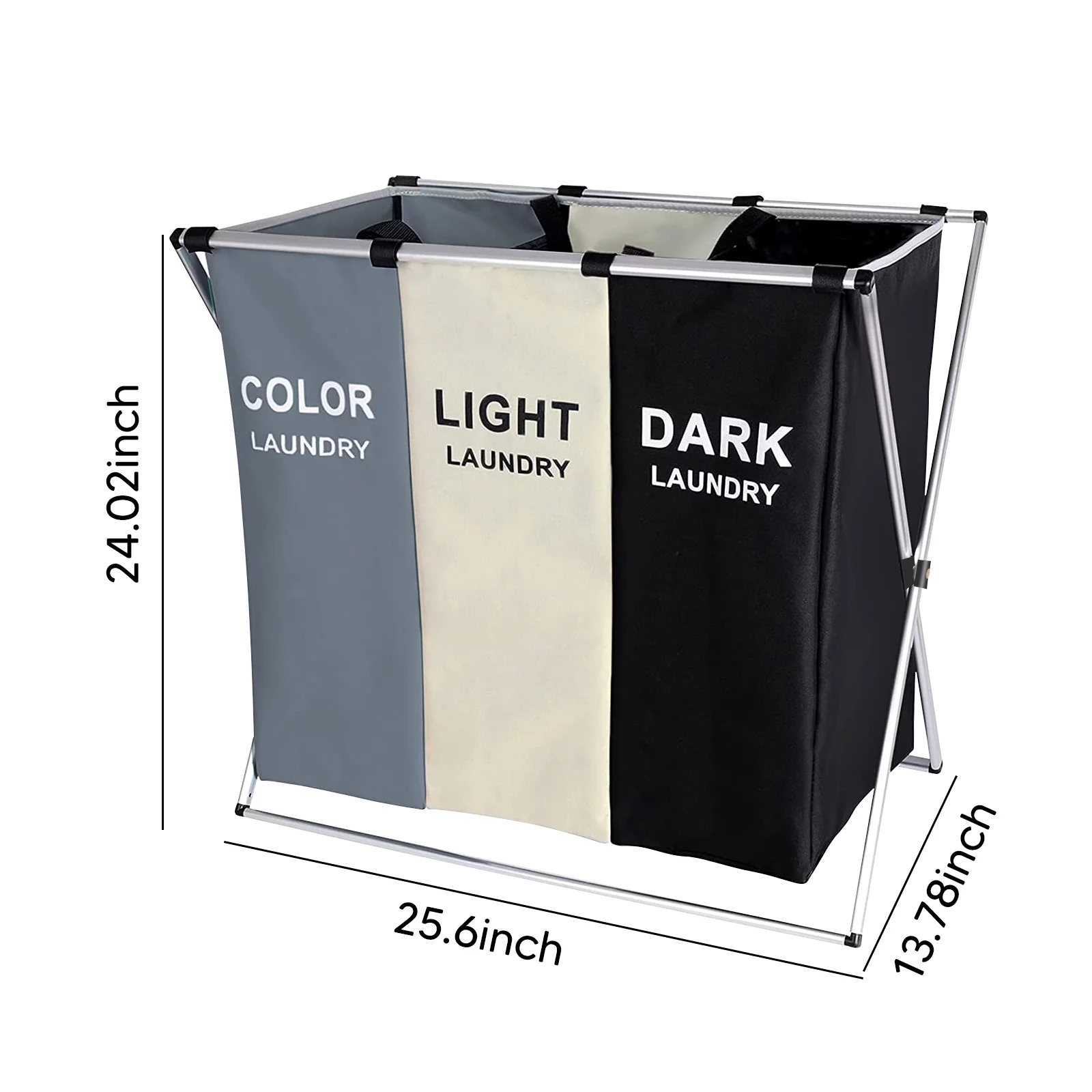 Homemart Laundry Hamper Sorter,145L Large 3 Section Laundry Basket 600D Oxford Fabric with Wheels,Lids and 3 Removable Bags for Laundry Bedroom Bathroom Clothes Strorage