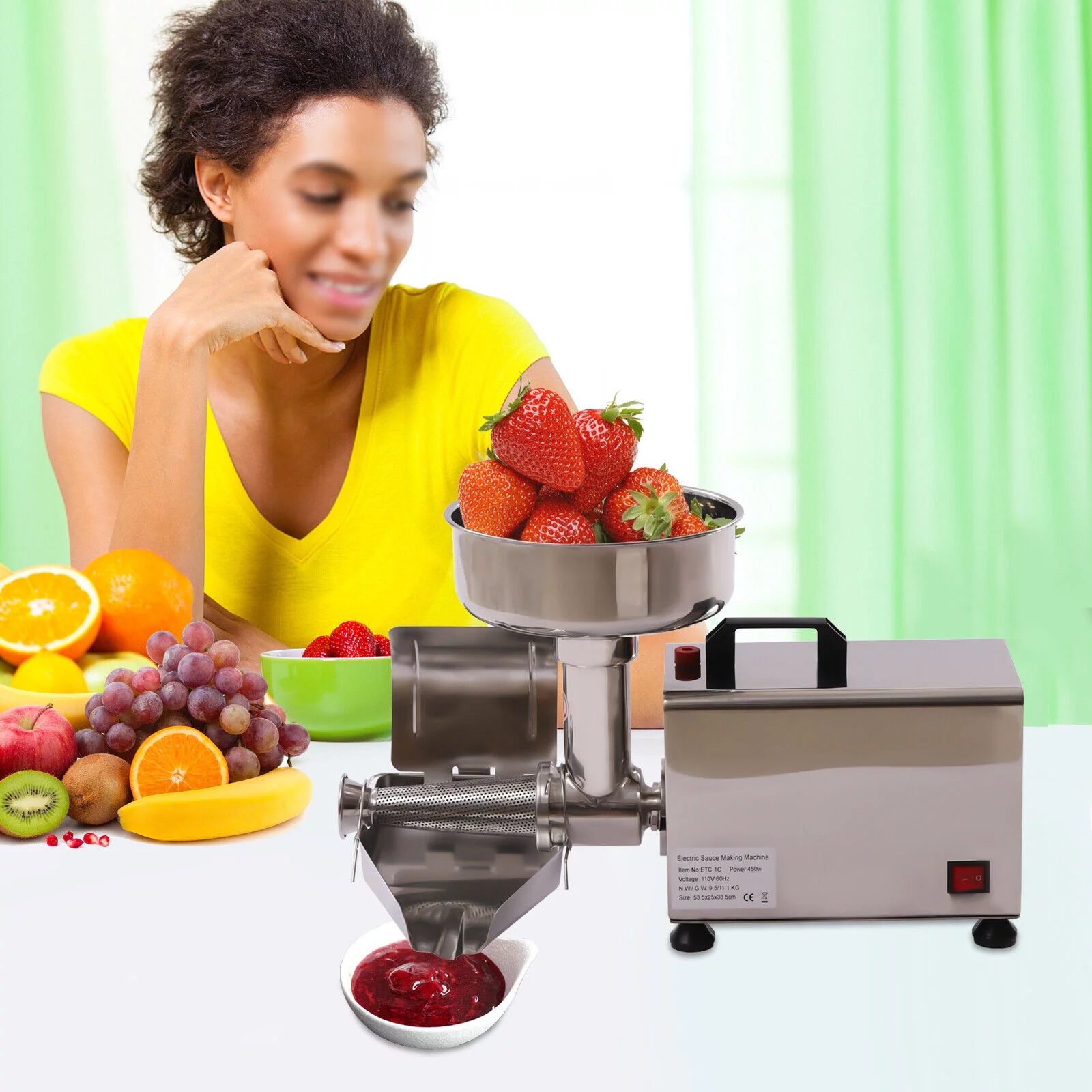 Tomato Milling Machine Electric Tomato Strainer Sauce Maker & Food Strainer 2in1