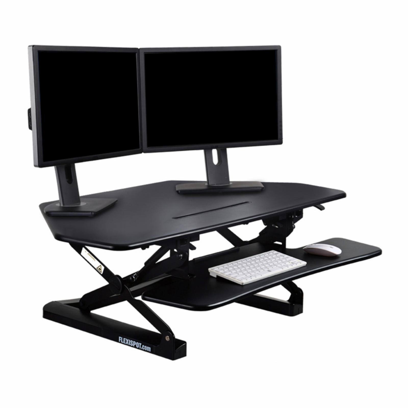 FlexiSpot Adjustable Corner Standing Desk Riser Black