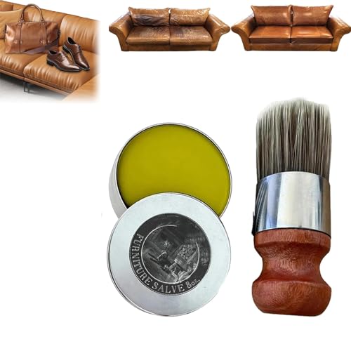 Generallye™-Leather & Furniture Repair Salve + Applicator Brush, Generallye Leather Repair Salve, Leather Repair Cream, 120g Leather Repair Cream, Leather Furniture Salve and Brush-1set