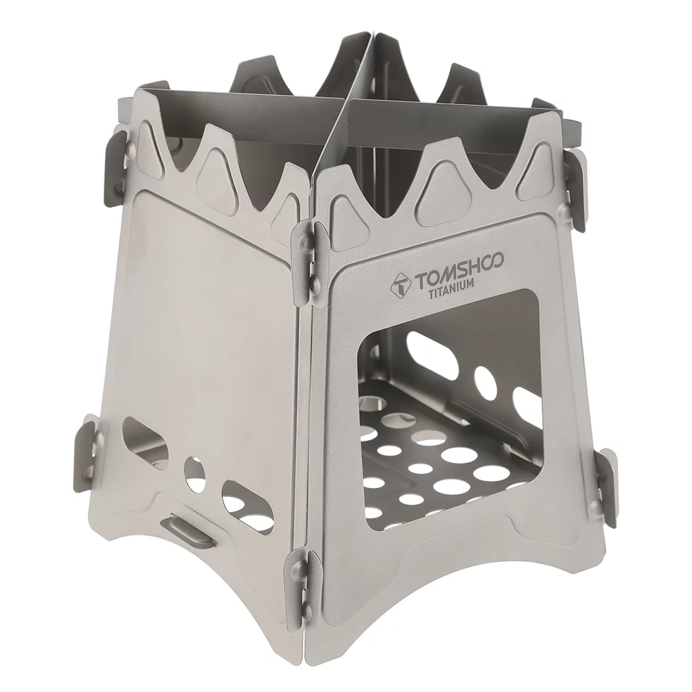 TOMSHOO Portable Titanium Wood Camping Stove  for Outdoor Survival Cooking Picnic