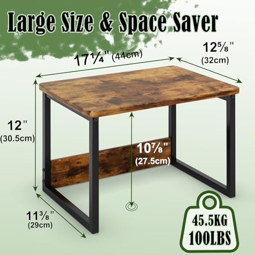 MARTY Printer Stand with Storage for Desk, Desktop Printer Stand Shelf Organzier for Home/Office Heavy Duty Printer Riser Under Desk Small PrinterTable for Fax Machine Copier Scanner(Maple)