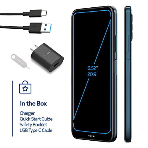 Nokia G100 | Verizon, T-Mobile, AT&T | Android 12 | Unlocked Smartphone | 3-Day Battery | US Version | 4/128GB | 6.52-Inch Screen | 13MP Triple Camera | Polar Night