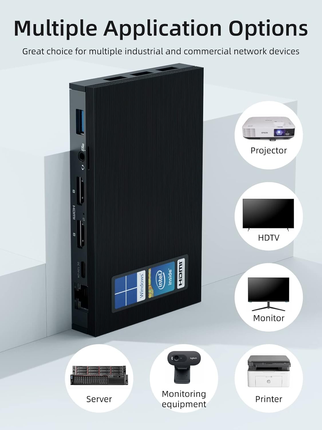 MeLE Mini PC Quieter2Q Fanless Windows 11 Pro Portable Desktop Micro Computer J4125 8G 512GB 4K Dual HDMI Gigabit Ethernet Small Form Factor pc for Home Office School Business Media Industry IoT Etc.