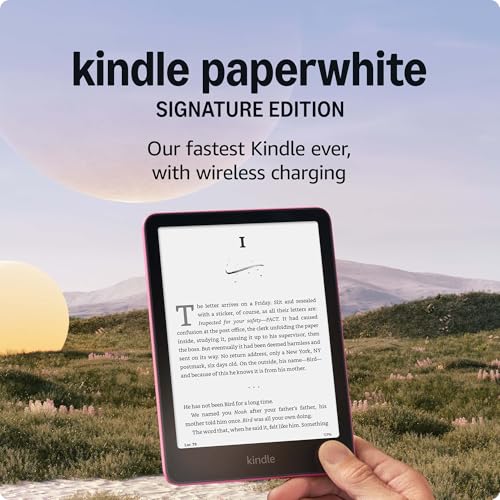 Like-new Amazon Kindle Paperwhite Signature Edition (32 GB) &ndash; Our fastest Kindle with auto-adjusting front light, wireless charging, and weeks of battery life &ndash; Metallic Jade