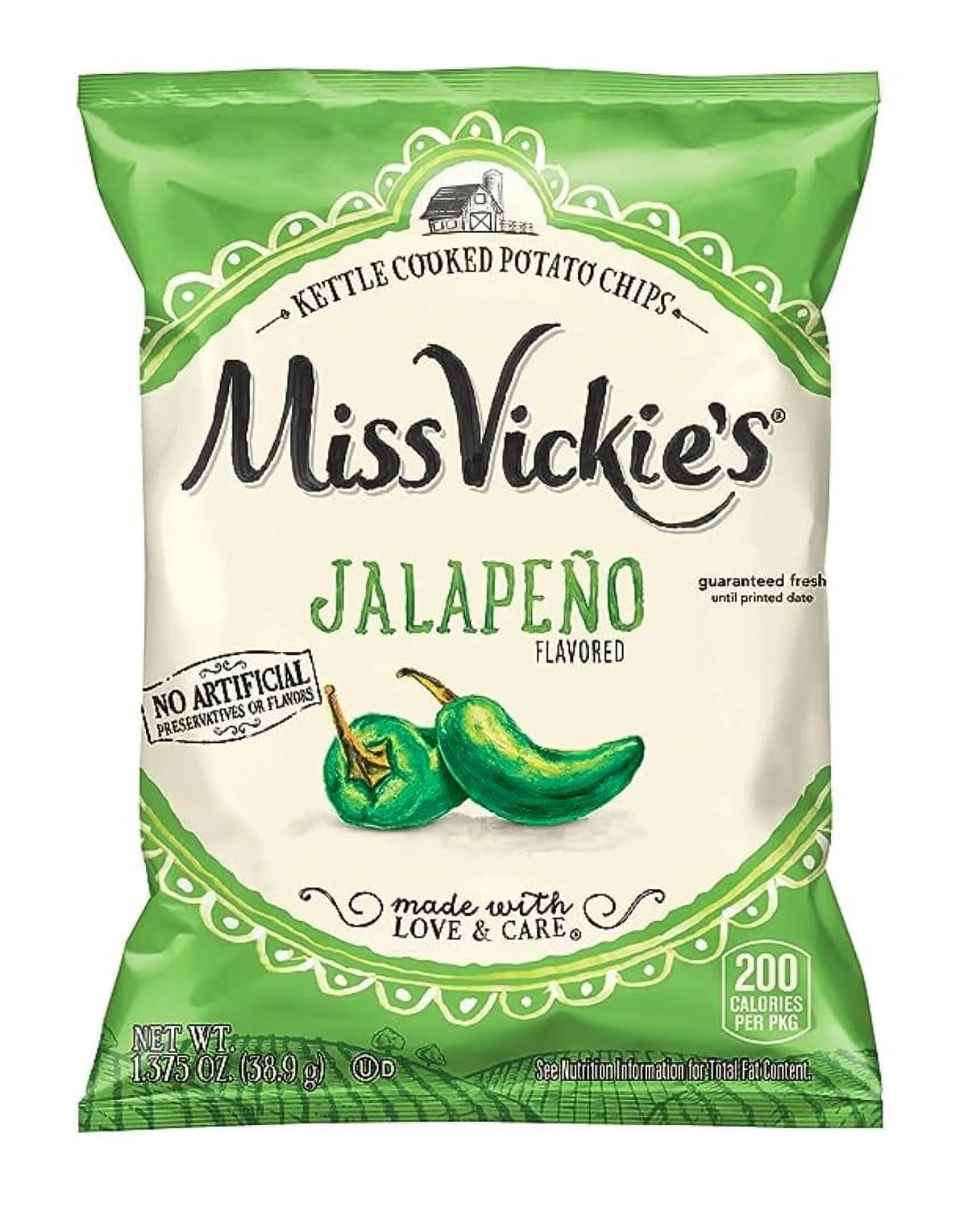 Jalapeno Flavored Chips by Miss Vickie's - 8 Pack (1.38 oz Each) - Curated Treasures Market