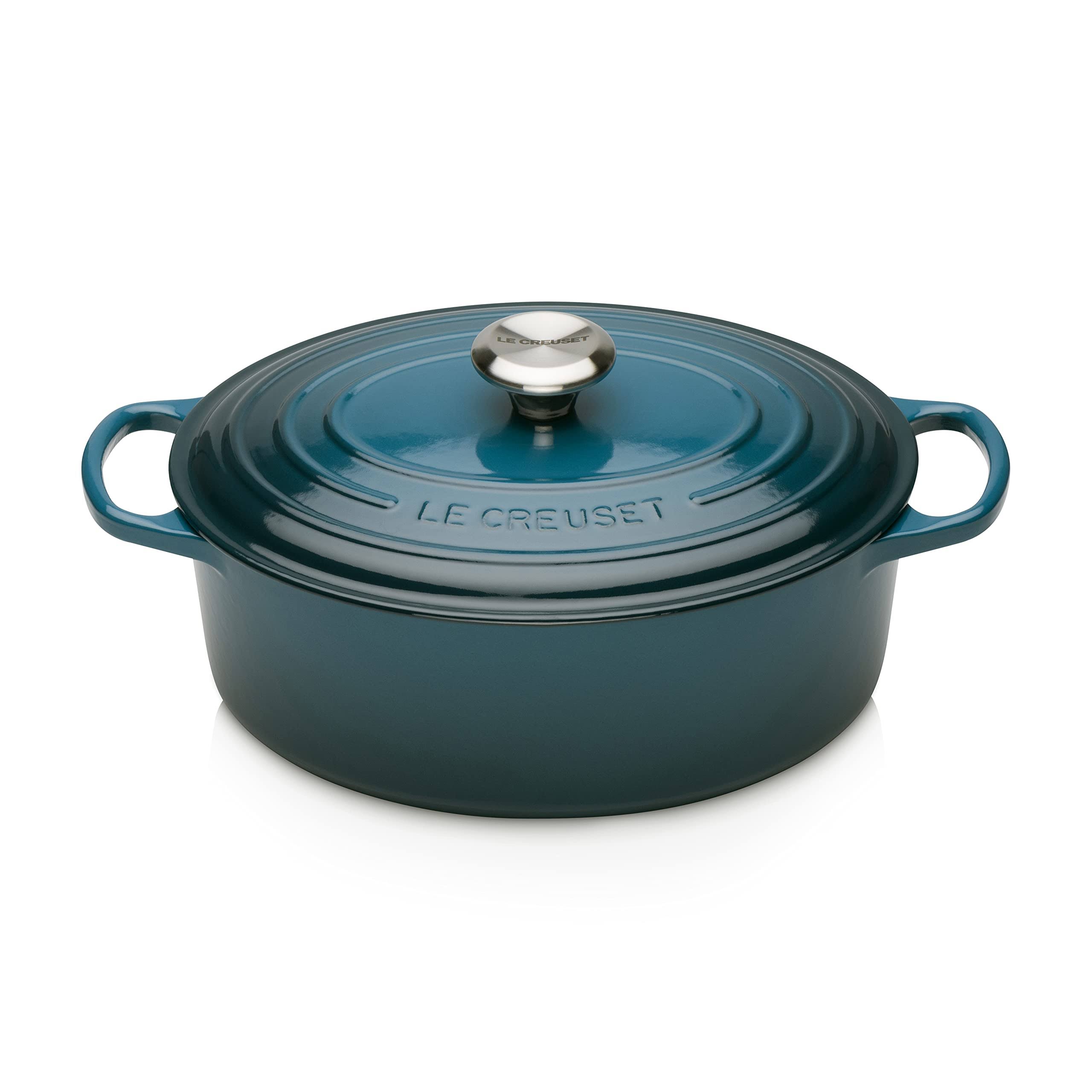 Le Creuset Signature Cast Iron 5-Quart Deep Teal Oval Dutch Oven