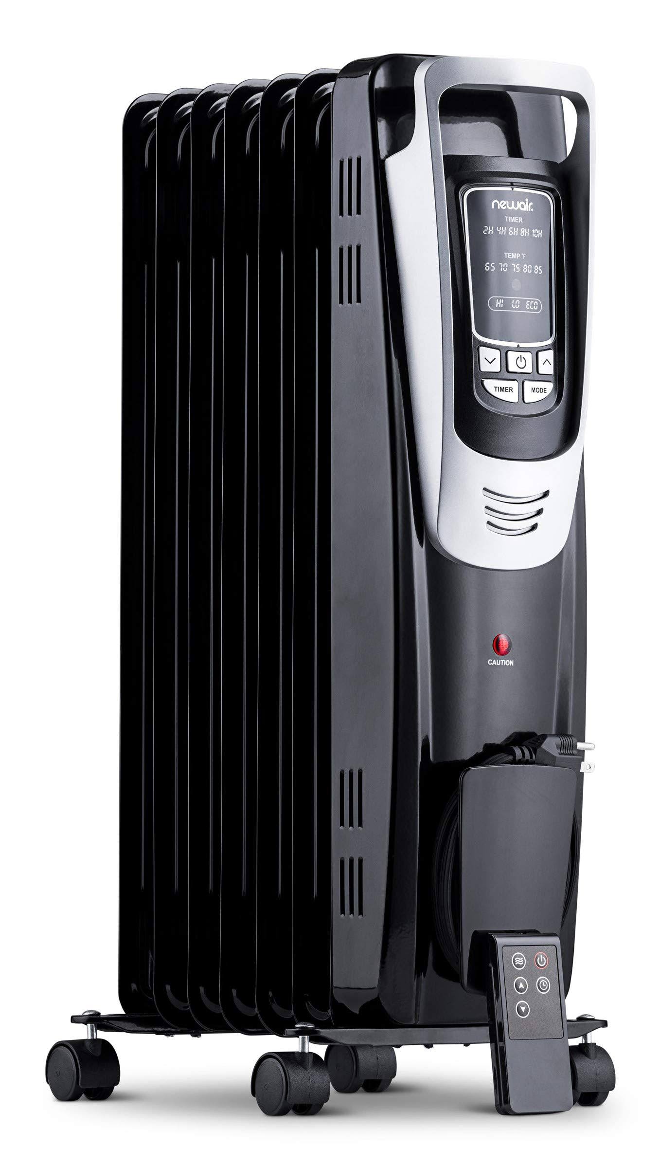 NewAir AH-450B Electric Oil-Filled Radiator Heater, Black