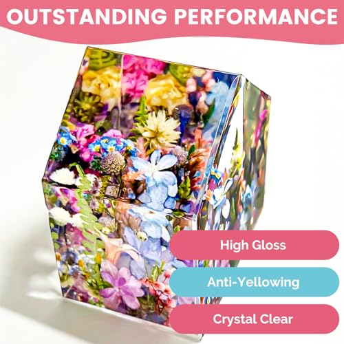 NASUBI Crystal Clear Epoxy Resin Kit - 68OZ Easy to Use Resin for Art, Mold, Wood, Jewelry, NO Bubbles, NO Odor, UV Resistant, 2 Part Casting Coating Resin Kit with Silicone Cups, Sticks, Pigment