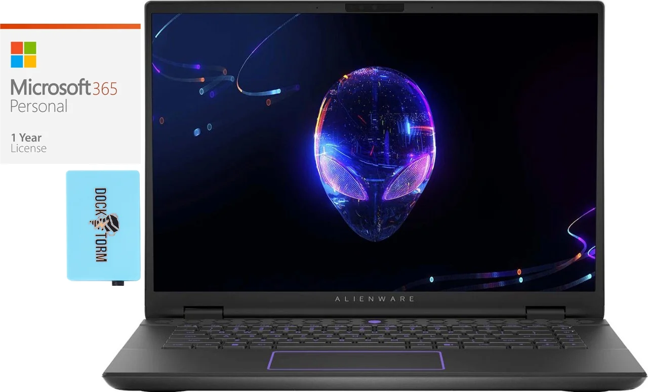 Alienware m16 R2 Gaming Laptop (Intel Ultra 7-155H 16-Core, 16.0in 240 Hz Wide QXGA (2560x1600), GeForce RTX 4070, 64GB DDR5 5600MHz RAM, Win 11 Home) with Microsoft 365 Personal , Dockztorm Hub