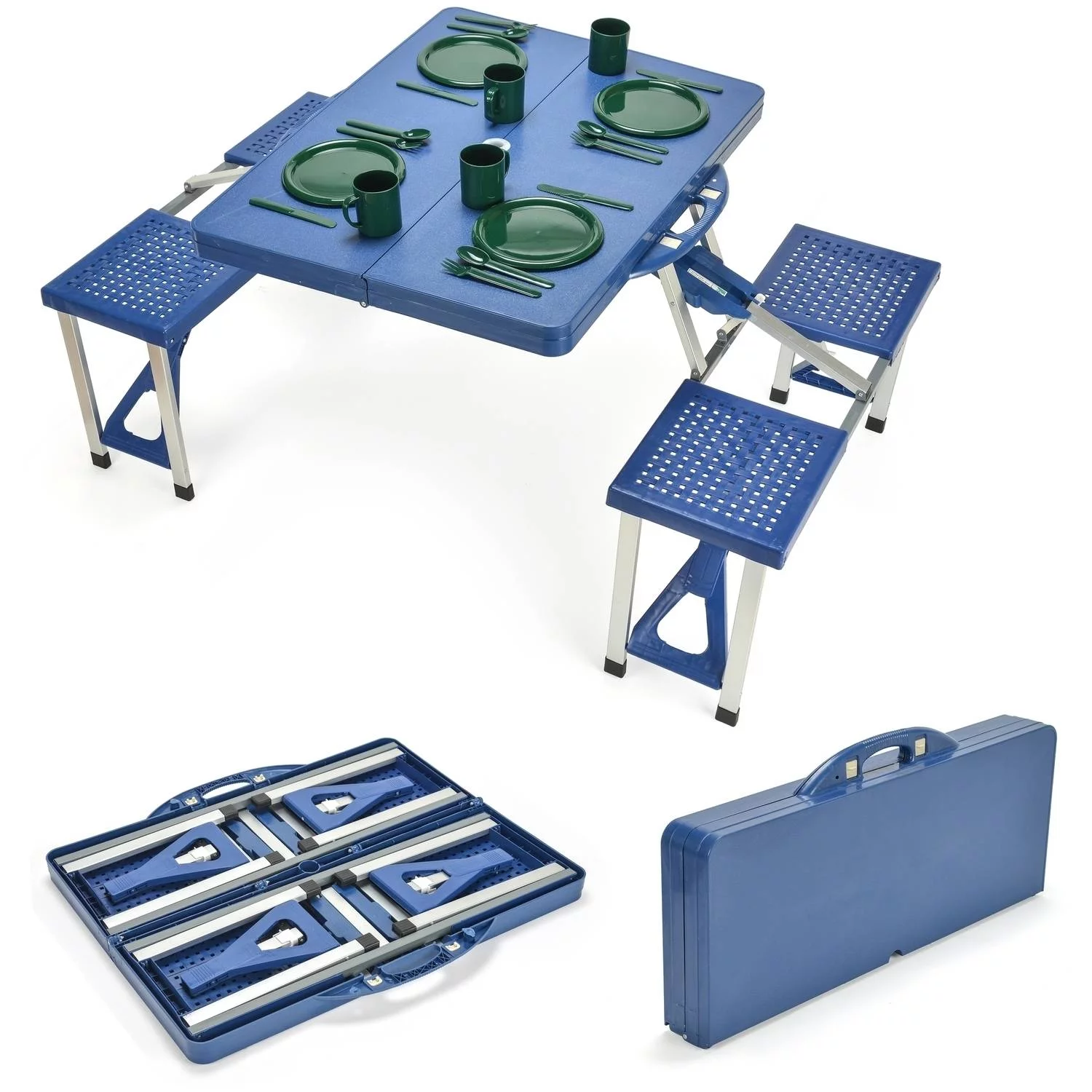 Portable Folding Picnic Table with 4 Seats by Trademark Innovations