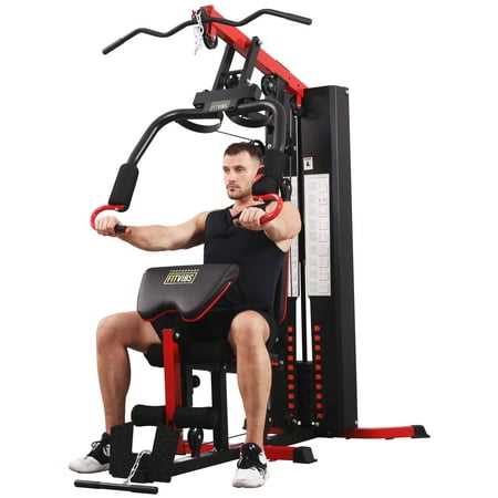 Fitvids Lx750 Home Gym System Workout Station with 330 Lbs of Resistance, 122.5 Lbs Weight Stack, One Station, Comes with Installation Instruction - Sports Supplies Online Store