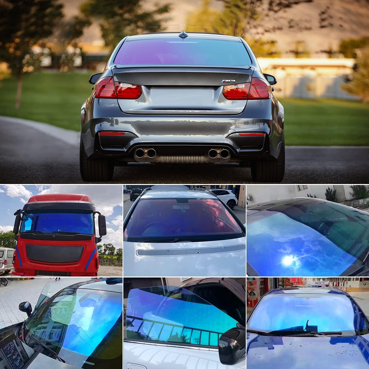TOYOCO Window Tint Film for Cars, Car Window Tint Chameleon Color, 70% VLT Car Shade Front Windshield, Heat & UV Block and Scratch Resistant, Blackout Window Film Auto Car 29.29