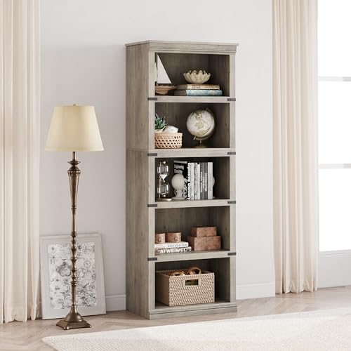 IDEALHOUSE 3 Tier Bookcase, Farmhouse Book Shelf with Storage Open Display Bookshelves, 43.3