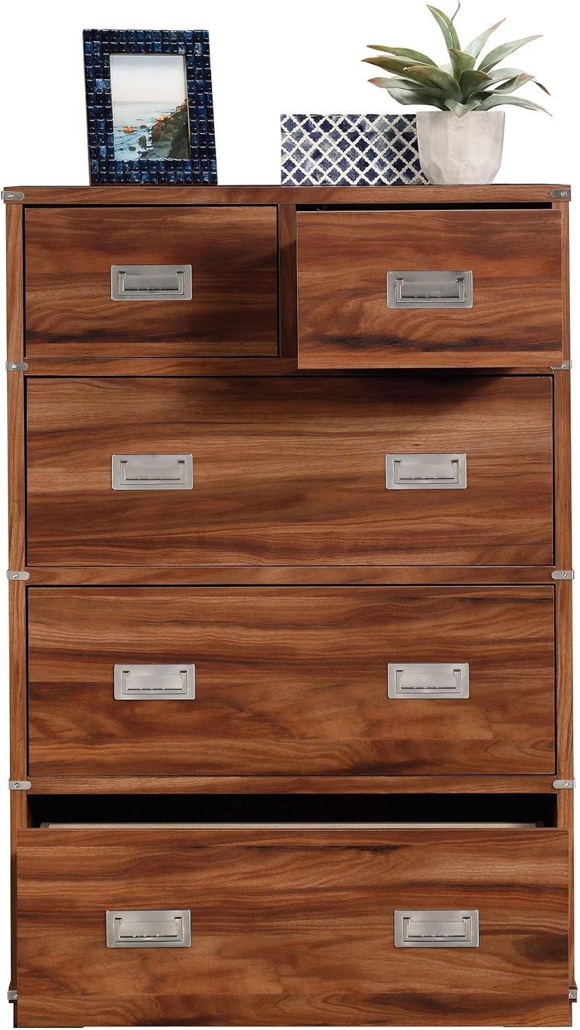 Sauder Vista Key 5-Drawer Dresser, L: 31.5 x W: 15.67 x H: 46.69, Blaze Acacia