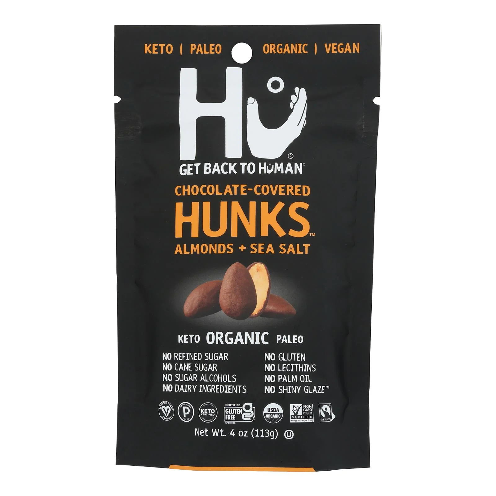 Hu - Hunks Organic Chocolate Covered Almond + Sea Salt - Case of 6-4 OZ