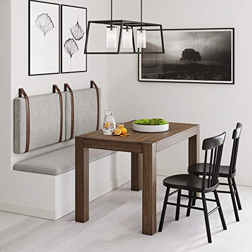 Nathan James Harlow Modern Wall Mount Hanging Headboard, Queen, Brown Faux Leather