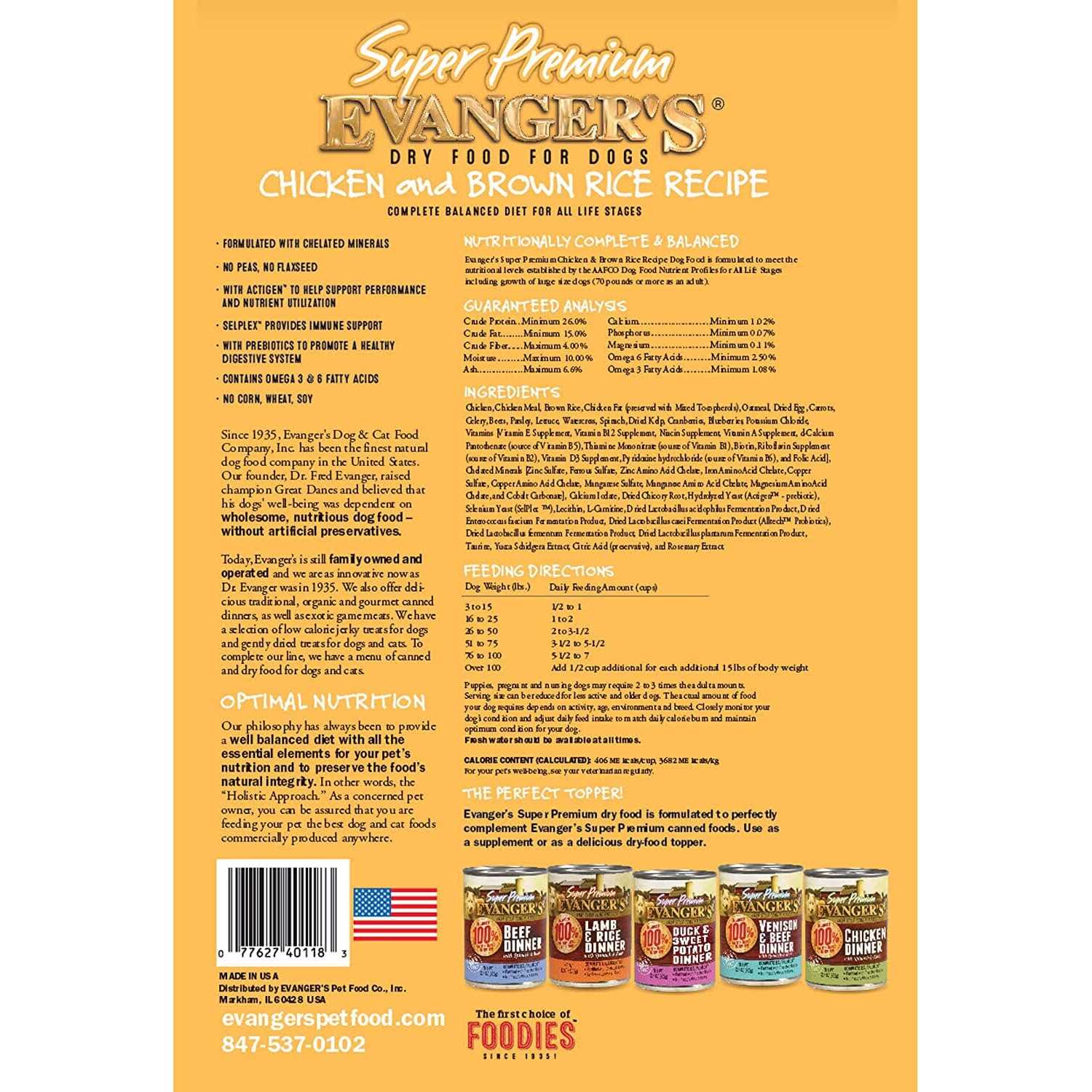 Evanger's Super Premium Chicken with Brown Rice Dry Dog Food - Pet Supplies online store