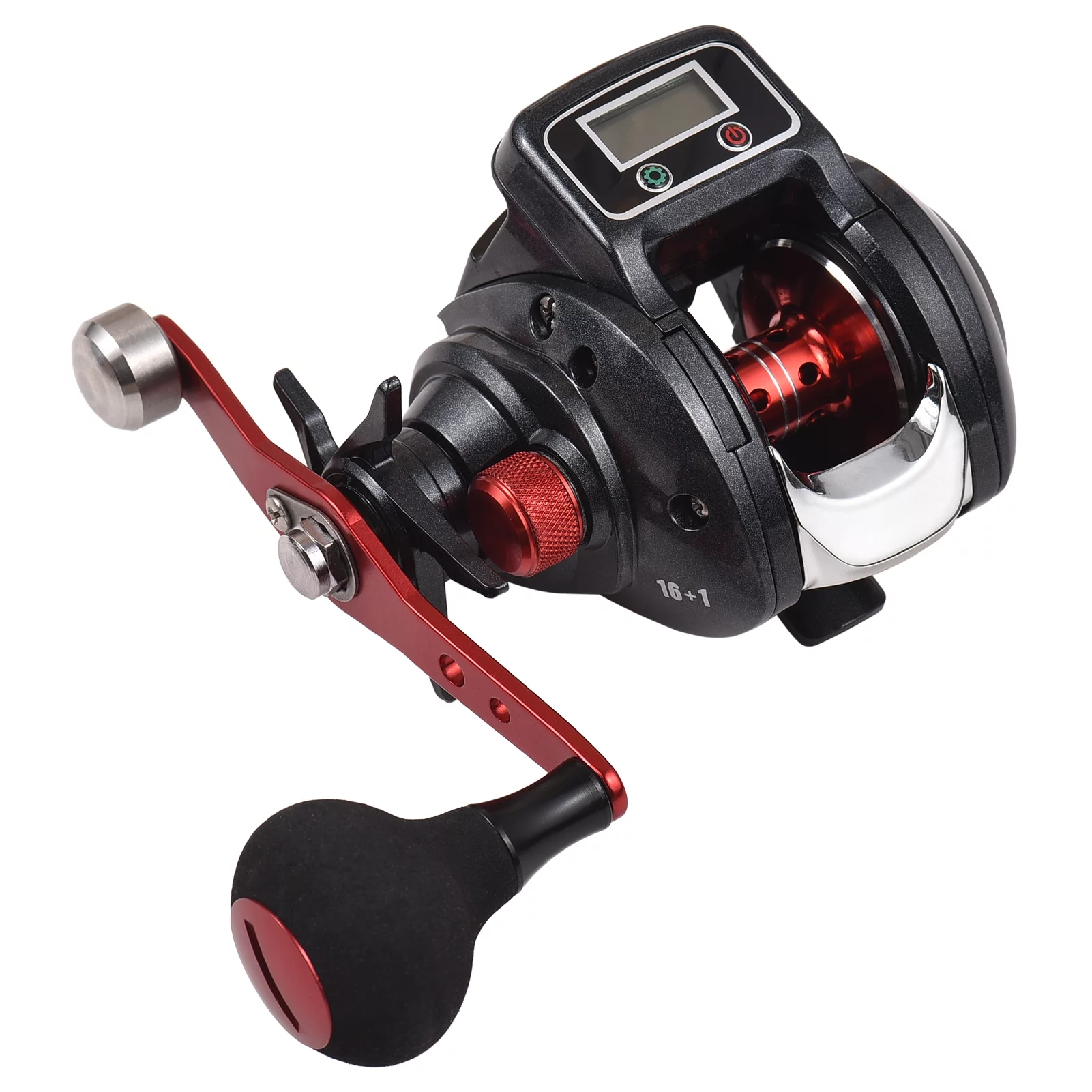 Fishing Reel Line Counter Reel 16+1 Ball Bearings Left/Right Ice Fishing Reel 6.3:1 Gear Ratio