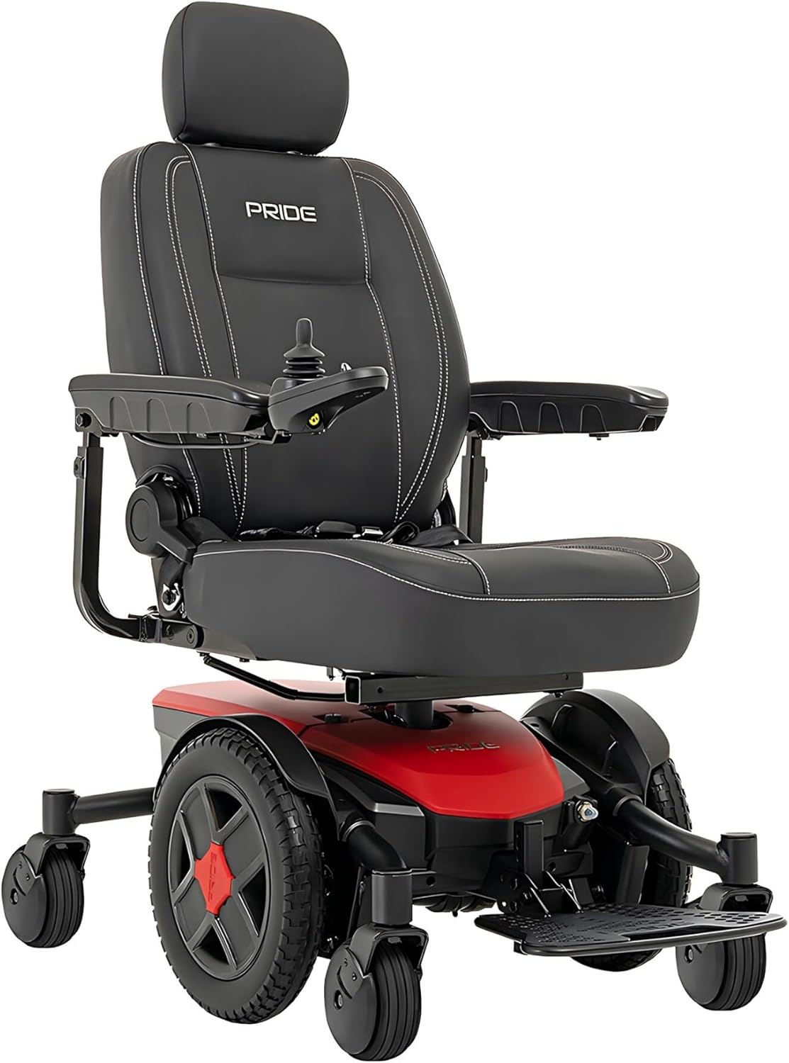 Pride Jazzy EVO 613 Li Power Chair - Electric Wheelchair Scooter for Adults, Lithium Battery, 300 Lbs Weight Capacity, Cardinal Red, 16