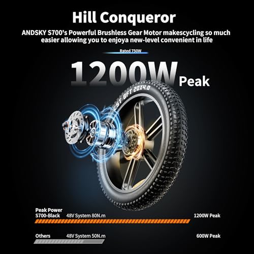 Electric Bike for Adults 30 MPH 750w ebike Peak 1200W 80Nm Max Range 50Miles 48V 768WH Removable Battery Foldable 20''×4.0