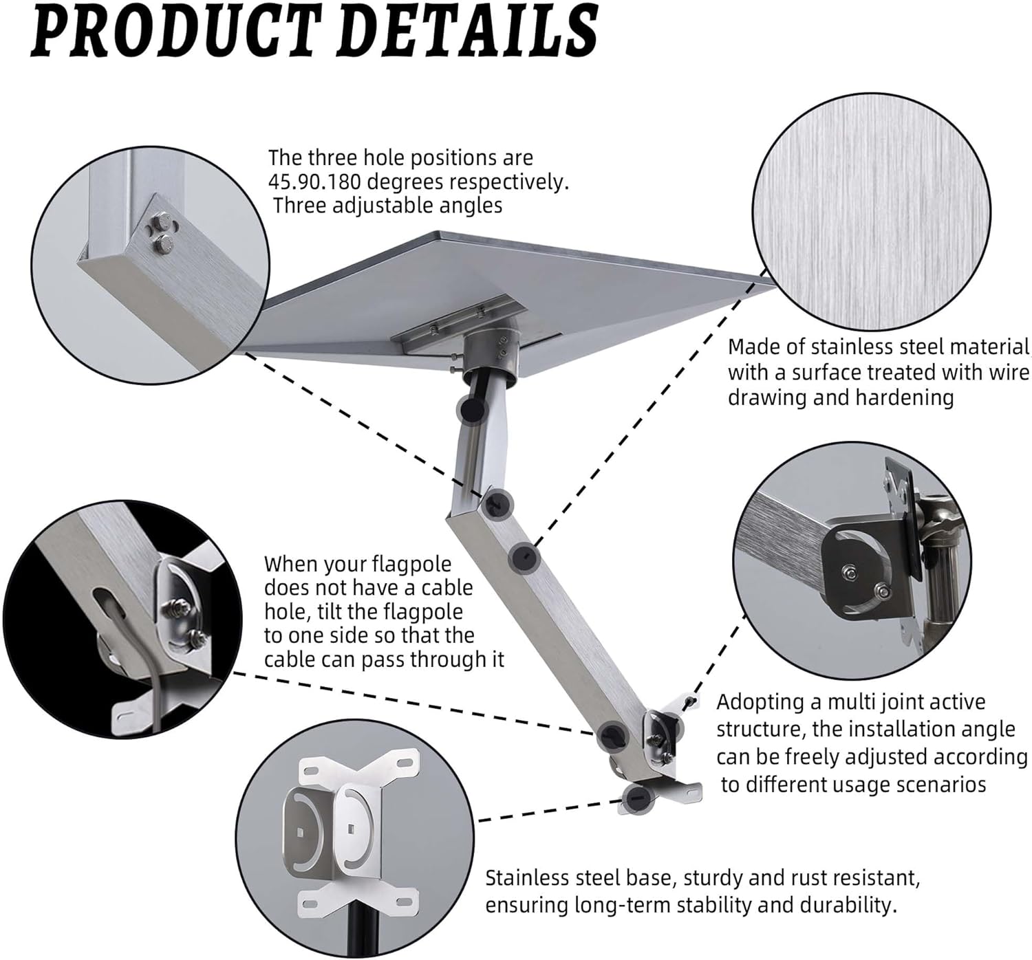 Starlink Gen 3 Adjustable Mount Kit Starlink Gen 3 Pipe Adapter, Starlink Gen 3/V3 Wall Mount, Roof Mount, Pole Mount, Long Wall Mount, Mounting Plate for Starlink Gen 3/V3 Standard Dish Antenna